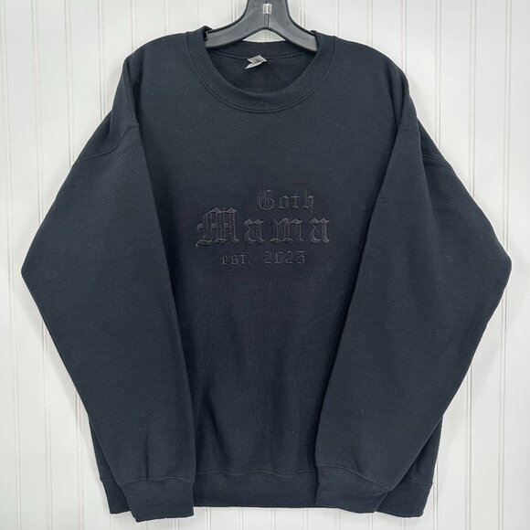 Goth Mama 2025 Sweatshirt Embroidered Unisex Crewneck New Mom Gift - Picture 1 of 5